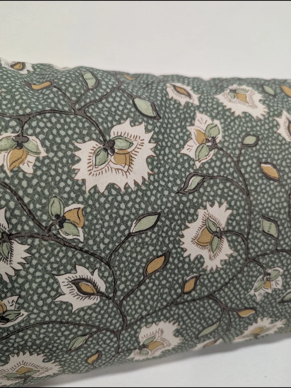 Green Floral Lumbar Pillow Set